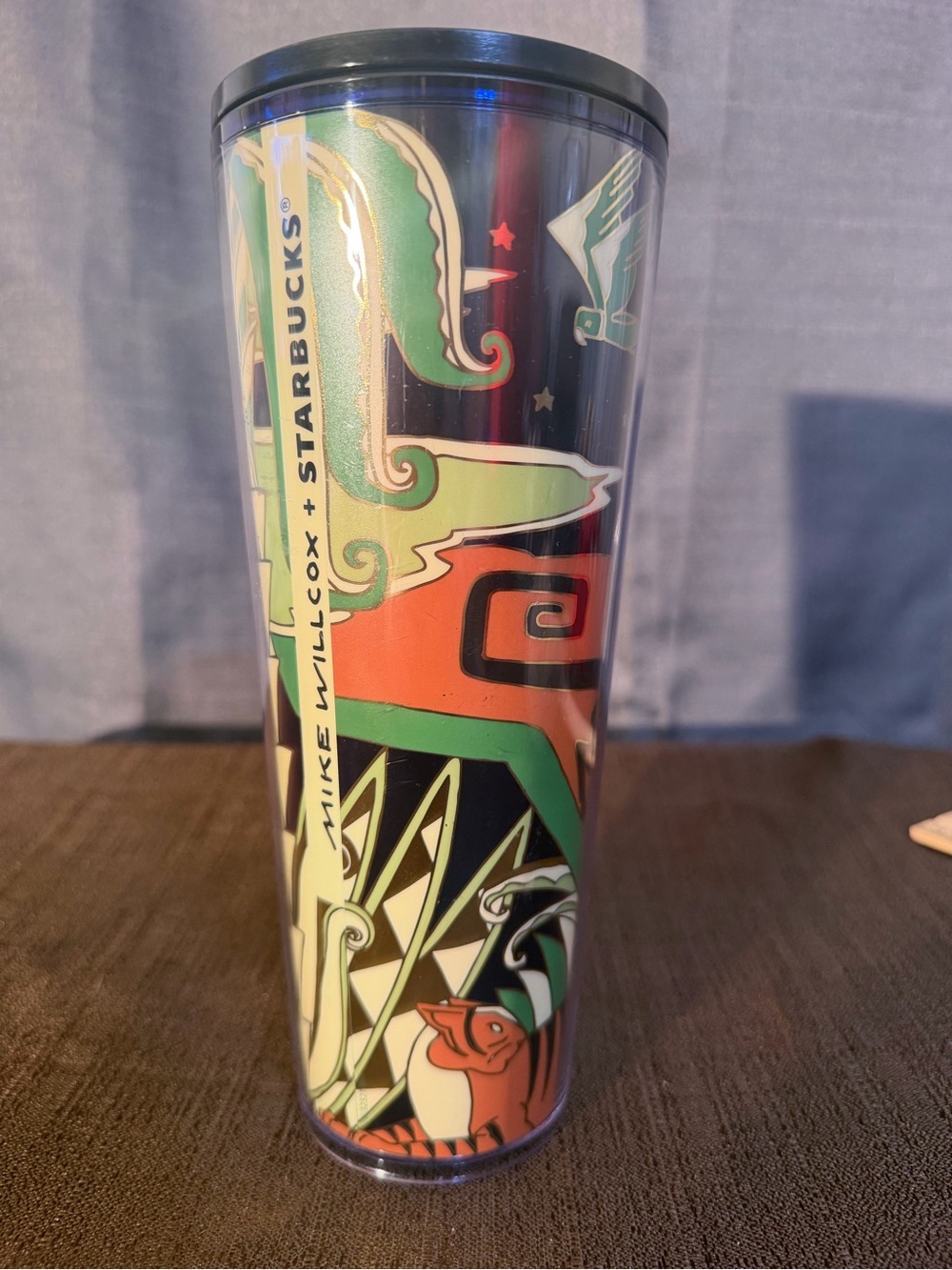 Starbucks Green Orange Black Graphic Tumbler by Mike Willcox